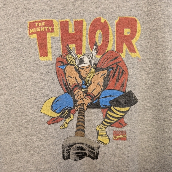 MARVEL THOR Vintage Short Sleeve XXL Grey Retro Comics Tee Shirt XXL - Picture 1 of 7